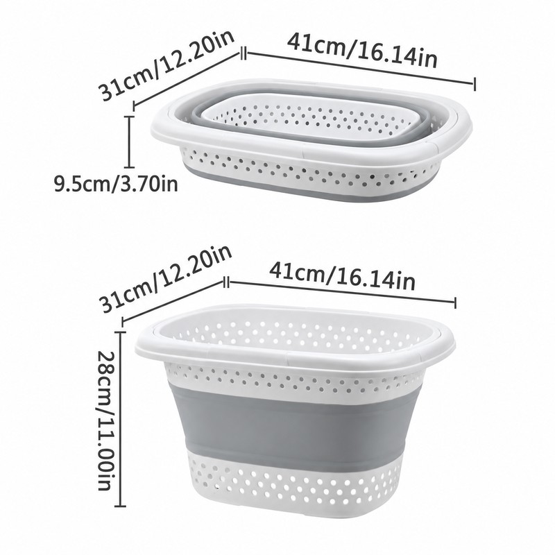 Collapsible Plastic Laundry Basket for Dirty Clothes Storage – Space-Saving