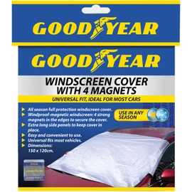 Goodyear Magnetic Car Windscreen Cover | Protect from Snow Frost Freezing Windshield | 4 High Powered Magnets | Double Protection Side Flaps
