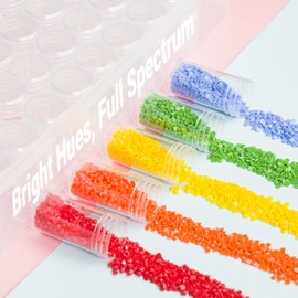 Resin Square Diamond Painting Beads 90000pcs with Diamond Painting Storage Containers for Diamond Painting Kits, 60 Colors Diamond Painting Drills of Diamond Painting Accessories as Diamond Art Tools