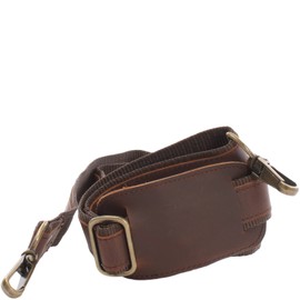LECONI LEC-R1 Leather Nylon Shoulder Strap Wide Shoulder Strap for Bags Adjustable Length 4 x 115 cm, Brown - Waxy