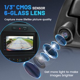 EWAY Tailgate Handle Rear Backup Camera for 2004-2016 Ford F150 F250 F350 F450 F550 Super Duty Explorer Lobo, Lincoln Mark LT Tailgate Latch Door Handle Reverse Back Up Camera RCA Connector w/Key Hole