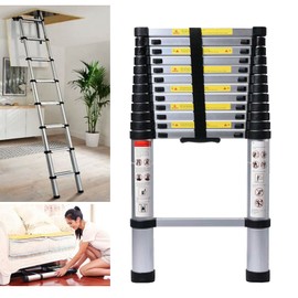 5M 16.5FT Aluminium Extendable Ladder Telescopic Portable 13 Steps Ladders Multi Purpose Max Load 150KG Capacity with EN 131 Standard