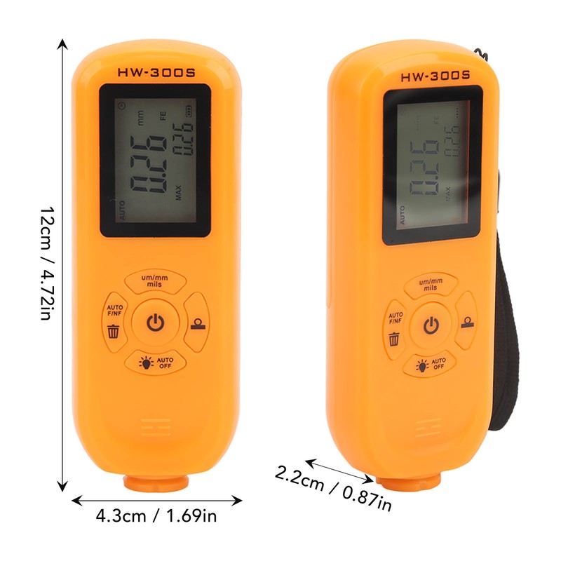 Paint Coating Thickness Gauge Depth Meter 3 Units Um mm