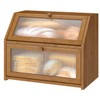 Vriccc Bread Box for Kitchen Counter, Large Bamboo Wood Double