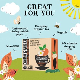Clipper Tea Chamomile & Peach Teabags – USDA Organic, Great Hot or Iced – Natural, Fair & Delicious Fruity Chamomile & Peach Infusion – 200 Tea Bags
