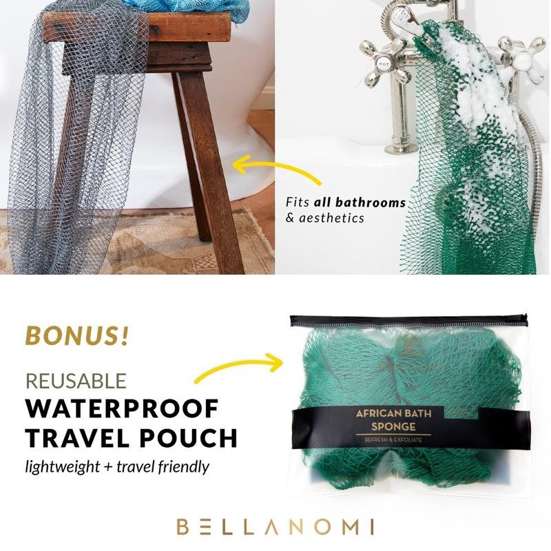 Bellanomi 4 Piece African Exfoliating Net Sponge Bundle, Ethically Sourced