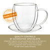 Creano Double Walled Coffee Glasses with Handle & Saucer 250ml