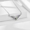 DAYLINLOVE Angel Wing Necklace 925 Sterling Silver Angel Moss Agate