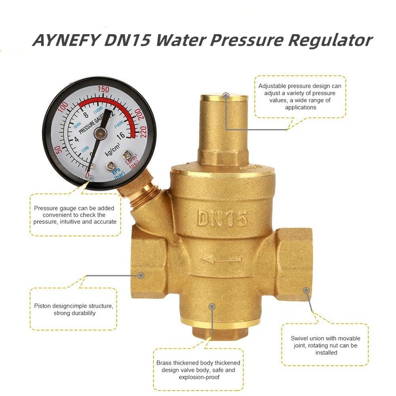 RV Water Pressure Regulator – 3/4 Inch Lead-Free Brass Adjustable