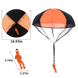 FUNVCE Pack of 10 Parachute Toy Children, Parachute Hand Throwing Parachute Outdoor Flight Toy Gift for Children, Throw Parachute Games for Outdoor Use