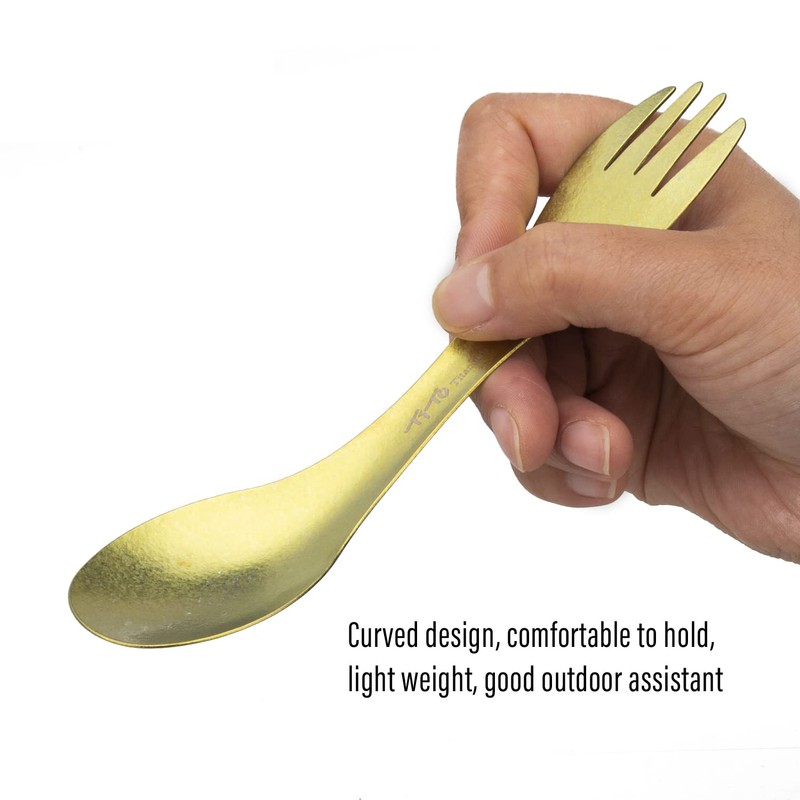 TiTo Titanium Spork 2-in-1 Ultralight Spoon Fork Harness for Outdoor