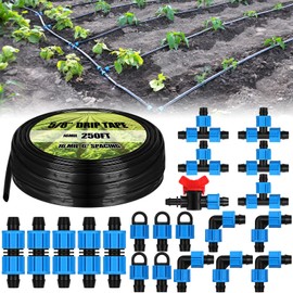 Tondiamo 250 ft 5/8 Inch Drip Tape Irrigation Tubing Kit 8 Mil 6" Spacing Hose Garden Landscape Irrigation System Automatic Equipment for Farms