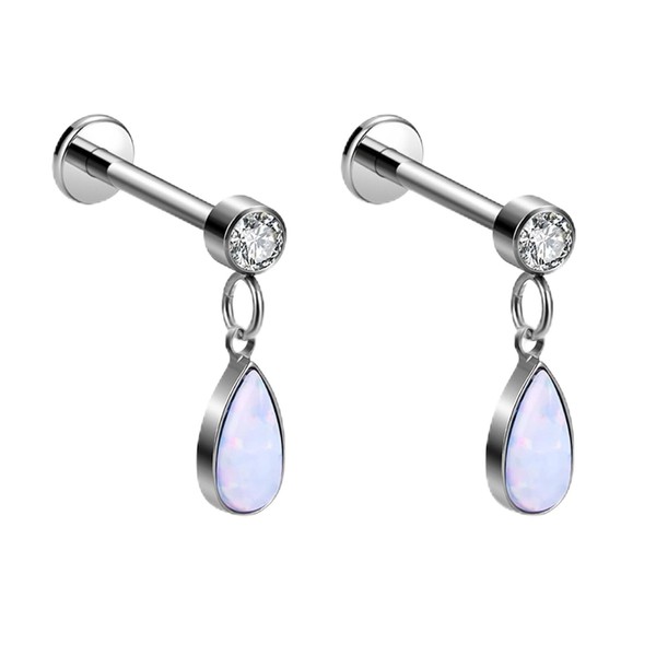 ZYTAIJEW 2pcs 16G G23 Titanium Internally Threaded Bezel CZ And
