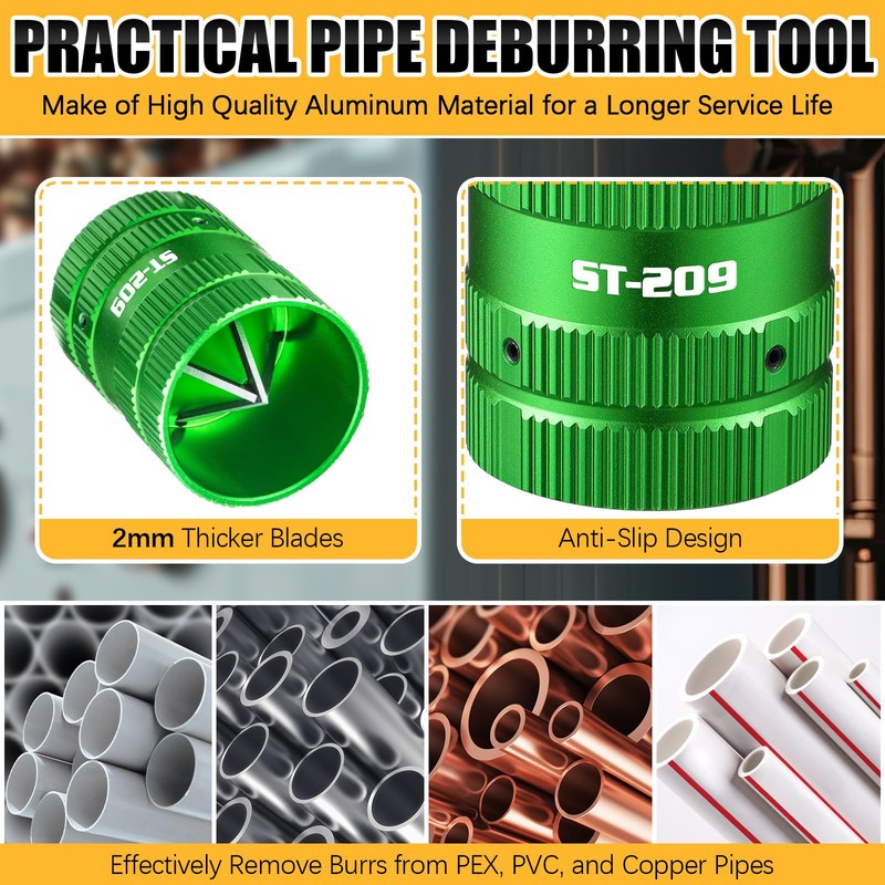 Dreyoo 1/4" to 1-5/8" Metal Pipe Reamer for Copper/PVC Pipe,