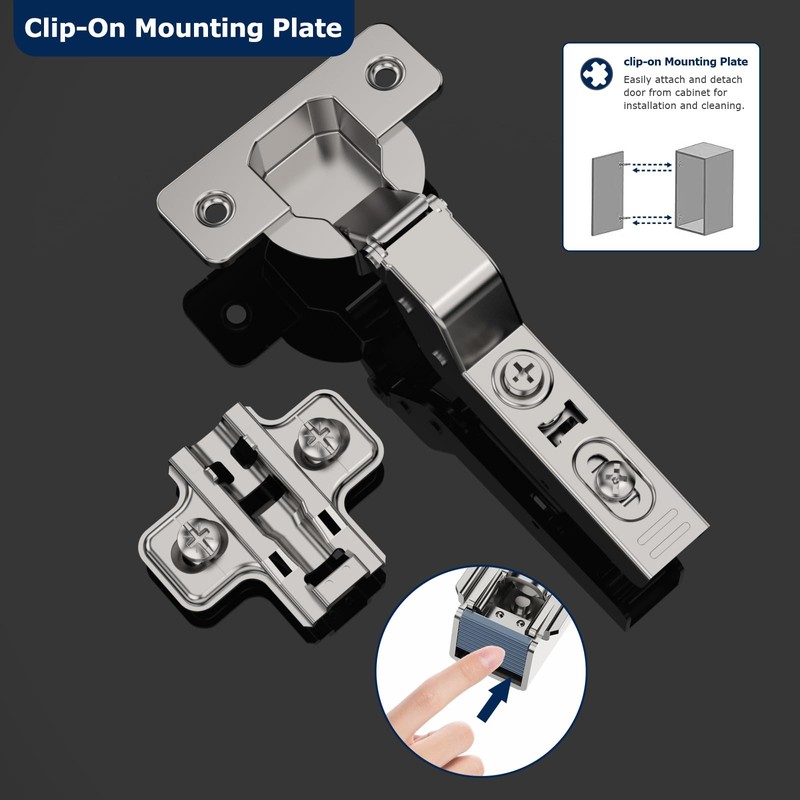 Furniware Pack of 4 Soft Close Hinges for Kitchen Cupboards,Kitchen