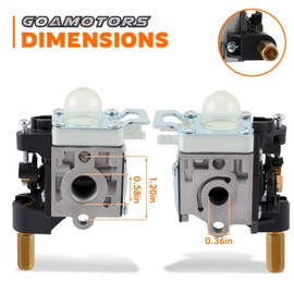 GoaMotors Carburetor for Husqvarna 125BT Blower for Echo HC-150 HC-150I HC-151 HC-151I HC-160 HC-161 HC-180 HC-181 HC-200 HC-201 HCR-150 SRM-265 SRM-265T Clipper Trimmer A021000723 Maintenance Kits