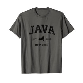 Java New York NY Vintage Athletic Black Sports Design T-Shirt