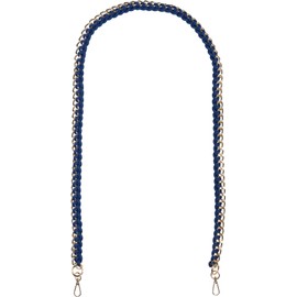 styleBREAKER Taschen Schulterriemen mit eingeflochtener Kette, Wechsel Taschengurt, Handyband, Handykette, Karabiner 02013038, Farbe:Dunkelblau