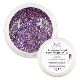 Premium Glamgele - Sparkling Highlights for Glamorous Nail Designs, Brilliant Colours, Spectacular Sparkle, 15 Colours in Premium Quality (Lilac (SF-10), 5 g)