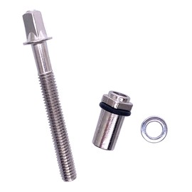 TUOREN 6Pcs Tension Rods Screw with Lug Nuts & O-Rings for Drum Set Parts Hardware M6 x 2-1/2Inch(60mm)