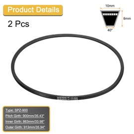QUARKZMAN 2 Pcs SPZ900 10x900 V-Belt Rubber Conveyor Belts for Car Engine Industrial Equipment Mechanism