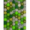 Green Mix - 20mm Bubble Gum Bead Mixes, Chunky Bead
