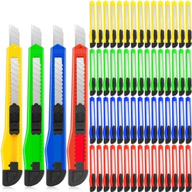 Lanties 300 Pcs Box Cutters Retractable Utility Knife 9mm Wide Blade Cutter Compact Razor Knife for Office and Home use (Multicolor)