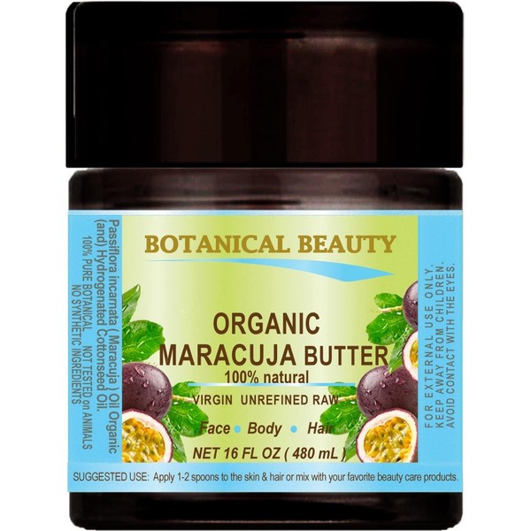 Botanical Beauty Organic Virgin Unrefined Raw Maracuja Butter, 16 fl. oz