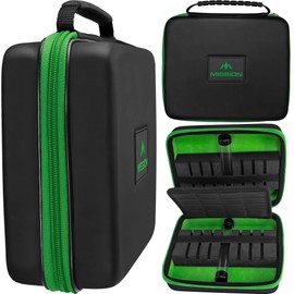 Mission Darts W227 Freedom | Premium Darts Case with EVA Material, BlackGreen, Luxor