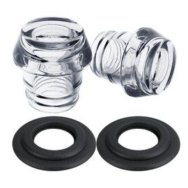 Coffee Percolator Plastic Knob Top and Washer Rings Compatible with Farberware Yosemite Coffee Percolators, Fit for Farberware Coffee Maker Replacement Parts,Transparent Coffee Percolator Top 2 Sets ﻿