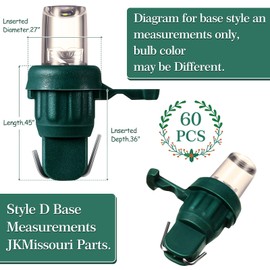 Honoson LED 5 mm Christmas String Lights Replacement Bulbs LED Wide Angle Wire Light Set Indoor Outdoor Home Decor Festival Decorations for Xmas Tree Lights(Warm White Bulb,60 Count)