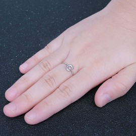 AoedeJ 925 Sterling Silver Stackable Initial Letter Rings Capital Letter Ring Charm Initial Band for Women (C, 9)