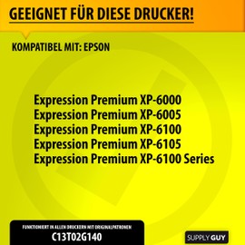 Supply Guy XL Printer Cartridges Compatible with Epson 202 202XL Black Suitable for Expression Premium XP-6000, XP-6005, XP-6100, XP-6100Series, XP-6105 (3 Cartridges)