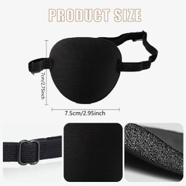 JOAOXOK Eye Patches for Adults，2 Pcs Medical Eye Patches for Amblyopia Lazy Eye Patches for Left or Right Eyes，Black 3D Adjustable Eyepatch (Black+Black)