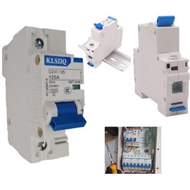 PRACTINET Pastilla Interruptor Termomagnético 125 Amper 1p VCA - Mini Circuit Breaker 125A 1 Polo, AC MCB 6KA 60Hz 230V/400V, Disyuntor miniatura de aire Corto Circuito corriente, Instalación riel DIN