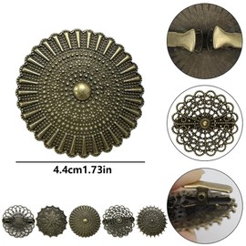 5 Styles Vintage Cardigan Clips, Brooches & Lapel Pins for Women, Round Vintage Flowers Cardigan Clips, Brooches for Clothing, Sweaters, Scarves, Bags, Cloaks, Dress Decoration, Metal