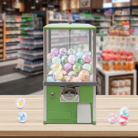 25-Cent Vending Machines, Coin Operated Big Capsule Vending Machine, PS Bouncy Balls Dispenser,4.5-5cm Commercial Vending Machine,Gumball Machine for Retail Stores (Green)