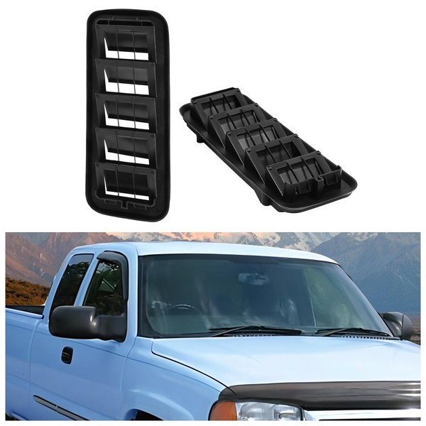 HECASA Cabin Pressure Vent Compatible with 1999-2022 Chevy Chevrolet Silverado GMC Sierra 1500 2500 3500 HD Classic Canyon Colorado Replacement for 13596856 Air Cab Vent Relief Grille Valve 2Pcs
