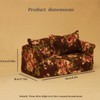 Dollhouse Removable Sofa,1:12 Wooden Dollhouse Floral Double Couch with Pillow,Old