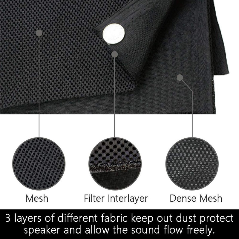 Speaker Grill Cloth Stereo Mesh Fabric for Speaker Repair, Black