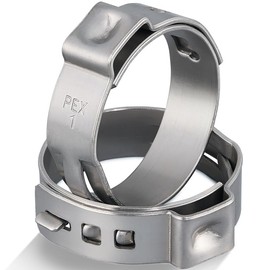 OURU 80 Pack 1 Inch Pex Clamps,304 Stainless Steel Pex Cinch Clamps Stepless Pex Crimp Rings PEX fittings Pinch Clamps,Single Ear Hose Clamps for Pex Tubing Pipe