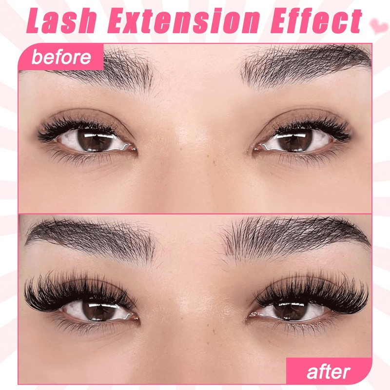 100 Pieces DIY Eyelash Extensions Set 8-16 mm Mixed Fluffy