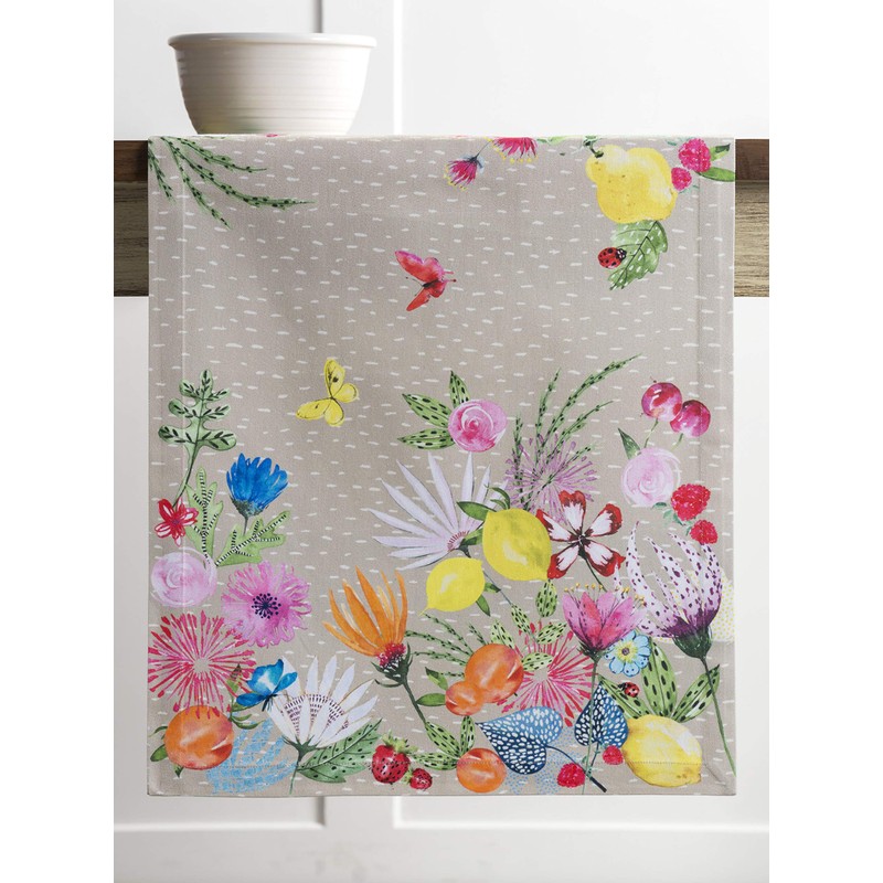 Maison d' Hermine Spring/Summer Table Runner, 100% Cotton, Decorative, Washable