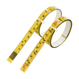 2Packs Steel Self-Adhesive Measuring Tape, 110cm or 43-Inch Imperial and Metric Ruler Tape, 1/2-Inch Peel and Stick Tape Measure for Woodworking, Saw, Drafting Table, Left to Right Reading, Yellow