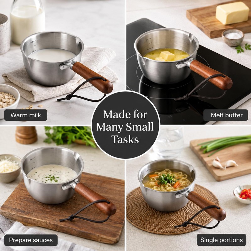 3Pcs Small Saucepan, Compact Pans for Single Serving Meals, Heating
