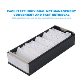 Business Card Holder, A to Z Index Extendable Business Card Box with Clear Cover Storage up to 800 Cards(Black)