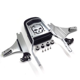 HTTMT MT501-006+SS001-SA Quick Detachable Sissy Bar Passenger Backrest for H-D Softail, Bold Style, Silver Billet Aluminum