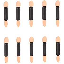 10Pcs Black Disposable Double Ended Eyeshadow Brush Sponge Tipped Oval Eyeshadow Applicator Black and Creative Beautiful Makeup Tools Girls Lady Women Daily Beauty, Makeup Brushes and Tools, Eye