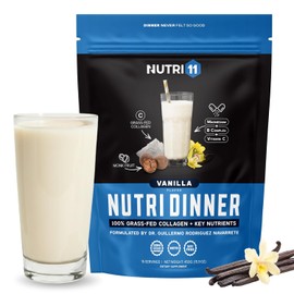 Nutri11 NutriDinner de Nutrillermo | Proteína de colágeno en polvo de animales alimentados con pasto | Colágeno con vitaminas B y magnesio | Suplemento de colágeno para el sueño y la recuperación (1