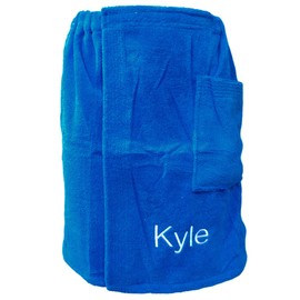 BY LORA Embroidered Mens Body Wrap Towels for Swimming Pool, Beach and Spa Towel Wrap, One Size, Royal Wrap